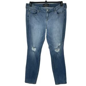 Torrid SZ 20 Skinny Jeans Distressed High-Rise Stretch Zip-Fly Medium Wash Blue